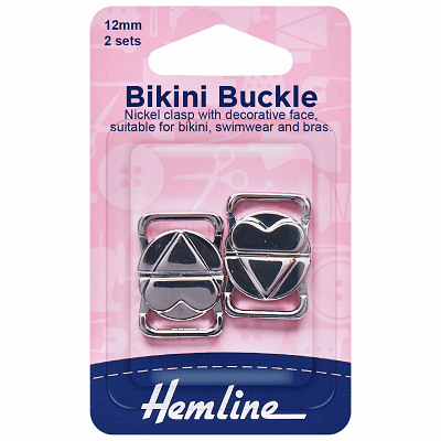 H465.NK  Bikini Buckles: 12mm: Nickel: 2 Sets..