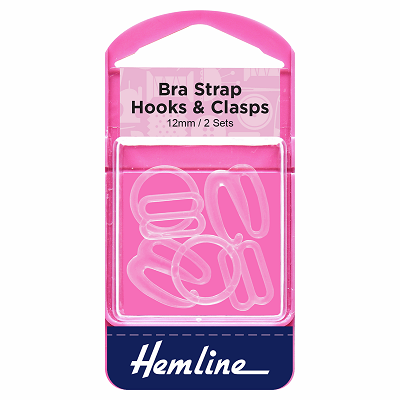 H470.12.C Bra Hooks & Clasps: Clear: 12mm ..