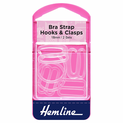 H470.18.C Bra Hooks & Clasps: Clear: 18mm..