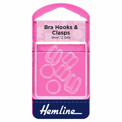 H470.9.C Bra Hooks & Clasps: Clear: 9mm