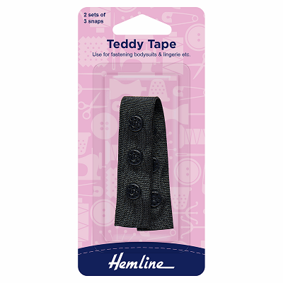 H472.BLK Snap Tape: 90mm: Black: 2 Sets ..