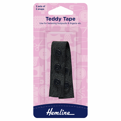 H472.BLK Snap Tape: 90mm: Black: 2 Sets 