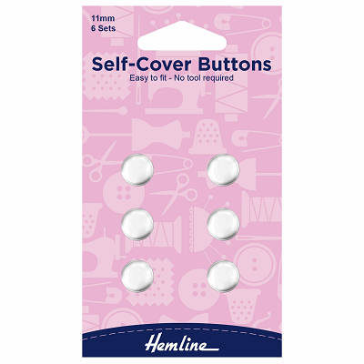 H473.11 Self Cover Buttons: Metal Top - 11mm.. 