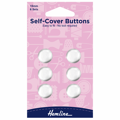 H473.15 Self Cover Buttons: Metal Top - 15mm 
