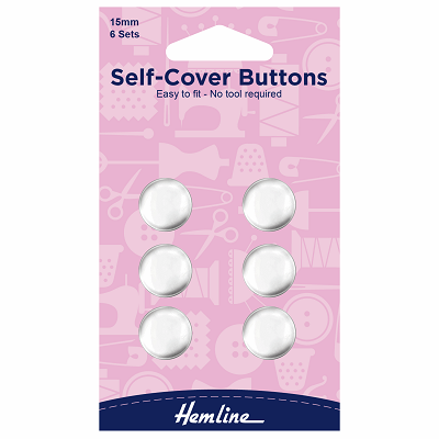 H473.15 Self Cover Buttons: Metal Top - 15mm.. 