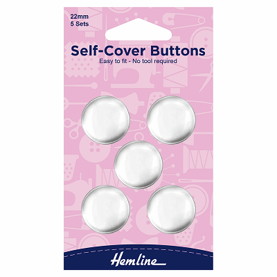 H473.22 Self Cover Buttons: Metal Top - 22mm 