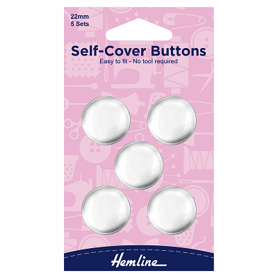 H473.22 Self Cover Buttons: Metal Top - 22mm.. 