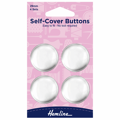 H473.29 Self Cover Buttons: Metal Top - 29mm ..