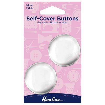 H473.38 Self Cover Buttons: Metal Top - 38mm 