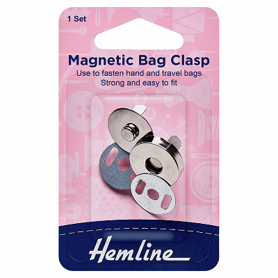 H479 Magnetic Bag Closure: 19mm - Silver colour