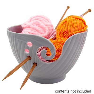 Knitting Yarn Bowl: Plastic: Cool Grey - H4917.2