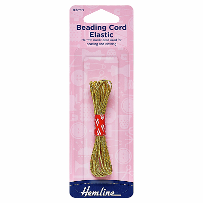 H605.GD Beading Cord Elastic: 3.6m x 1.3mm: Gold..