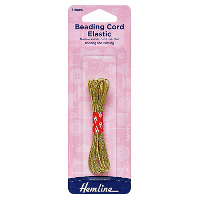 H605.GD Beading Cord Elastic: 3.6m x 1.3mm: Gold