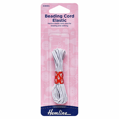 H605.WH Beading Cord Elastic: 4.5m x 1.3mm: White