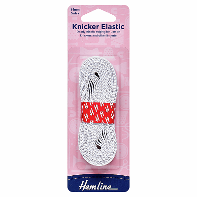 H680.15 Knicker Elastic: 3m x 15mm: White..