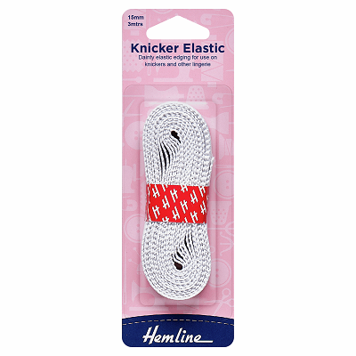 H680.15 Knicker Elastic: 3m x 15mm: White