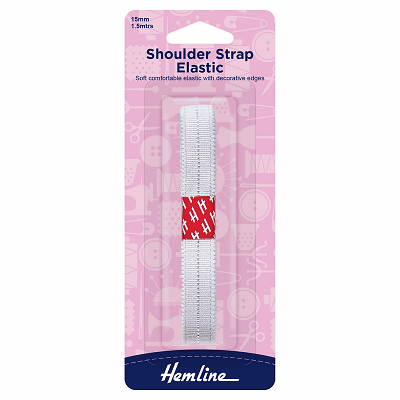H681.20.W Elastic Shoulder Strap: 1.5m x 15mm: White