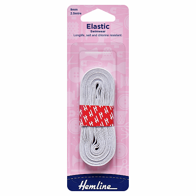 H685.90 Swimwear Elastic Woven: 2.5m x 9mm: White