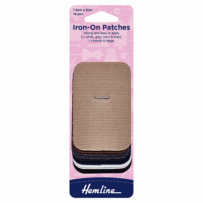 H690.AC - 6 Assorted Colours - Iron On Patches..