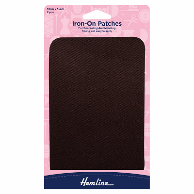 H690.BRN Brown Cotton Twill - Iron On Patches