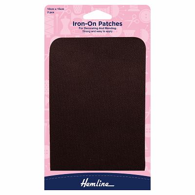 H690.BRN Brown Cotton Twill - Iron On Patches..
