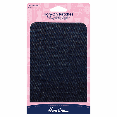 H690.DEN Dark Denim Cotton Twill - Iron On Patches..