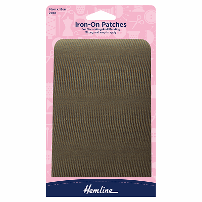 H690.KHA Khaki Cotton Twill - Iron On Patches..
