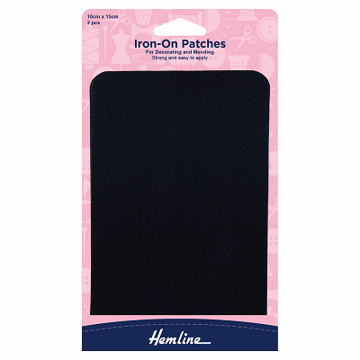 H690.NVY Navy Cotton Twill - Iron On Patches..