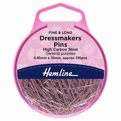 H701 Pins: Dressmaker's: 30mm: Nickel: 330 Pieces