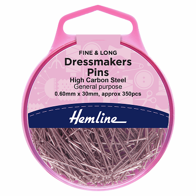 H701 Pins: Dressmaker's: 30mm: Nickel: 330 Pieces..