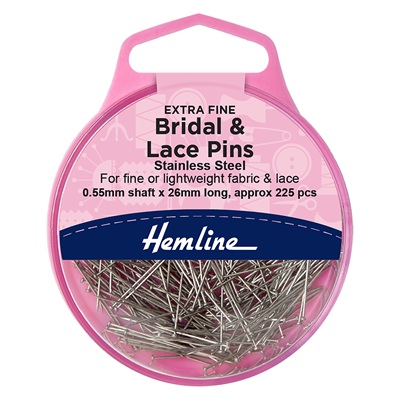 H702.S Pins: Extra Fine: Bridal & Lace Pins: Stainless Steel: 26mm: 225 Pieces