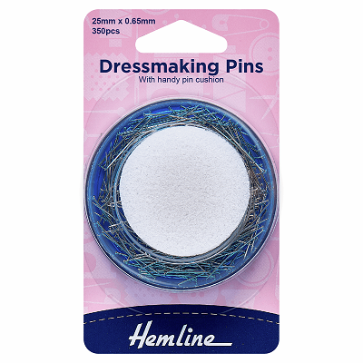 H704 Pins: Dressmaker's & Foam Pincushion: 25mm: 350 Pieces