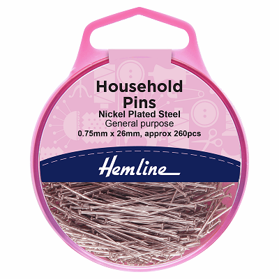 H705 Pins: Household: Steel: 26mm: Nickel: 260 Pieces..