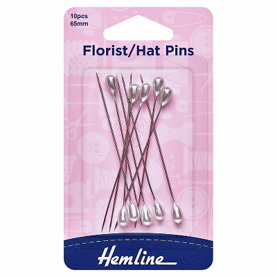 H711 Pins: Florist/Hat: 65mm: Nickel: 10 Pieces..