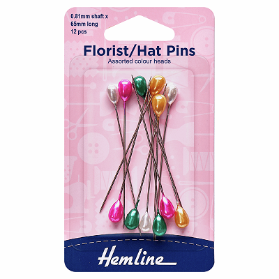 H711.AC Pins: Florist/Hat: Multi-Coloured: 65mm: 12 Pieces