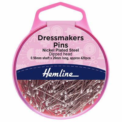 H717 Pins: Dressmaker's: Dipped Head: 26mm: Nickel: 420 Pieces..