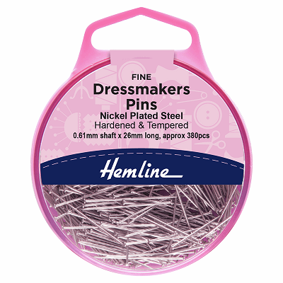 H719 Pins: Dressmaker's: Fine: 25mm: Nickel: 380 Pieces 