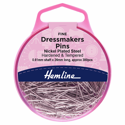 H719 Pins: Dressmaker's: Fine: 25mm: Nickel: 380 Pieces..