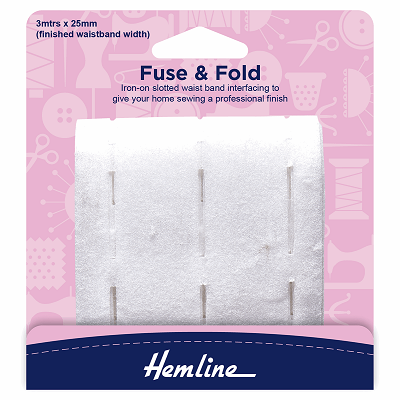 H765.25 Fuse and Fold Waistband Lining: 3m x 25mm..