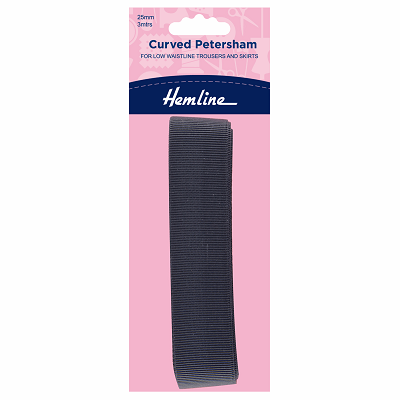 H779\Blk - Petersham: Curved: 3m x 25mm: Black ..