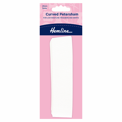 H779\Wht - Petersham: Curved: 3m x 25mm: White..