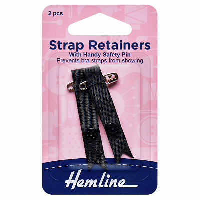 H788.B Shoulder Strap Retainer with Safety Pin: Black..