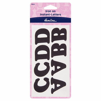 H825.B Iron-On Instant Letters: Black - 40pcs..