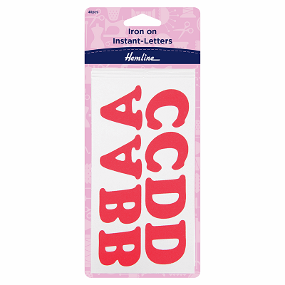 H825.R Iron-On Instant Letters: Red - 40pcs..
