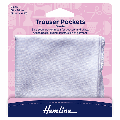 H878 Cotton Trouser Pockets: White - 2pcs