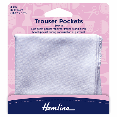 H878 Cotton Trouser Pockets: White - 2pcs..