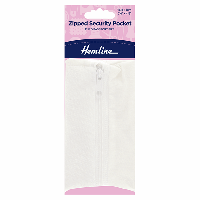 H879.EP Zipped Security Pocket: Passport Size..