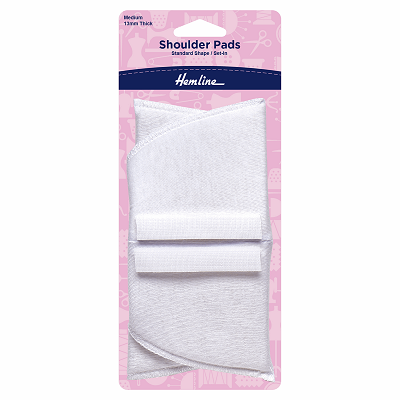 H902.M Shoulder Pads: Standard Set-In: Medium: White..
