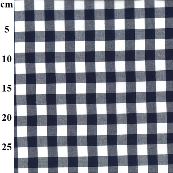 100% Yarn Dyed 17mm Cotton Gingham - 01-JLC0136-Navy