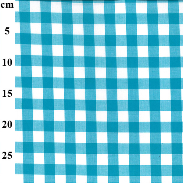 100% Yarn Dyed 17mm Cotton Gingham - 01-JLC0136-Turquoise